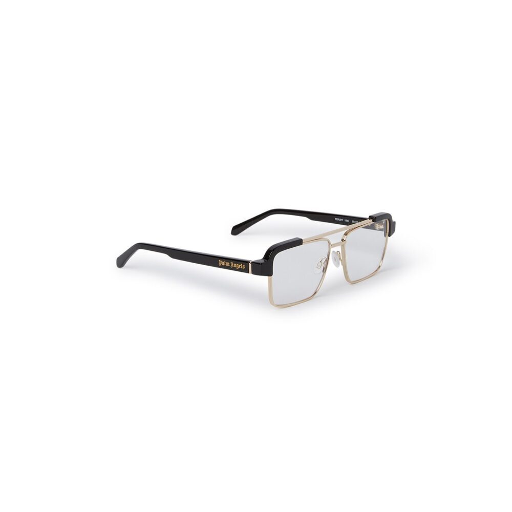 NWT Palm Angels Style-17-PERJ017S25PLA0011000 Black Gold 55mm Eyeglasses - Picture 5 of 5